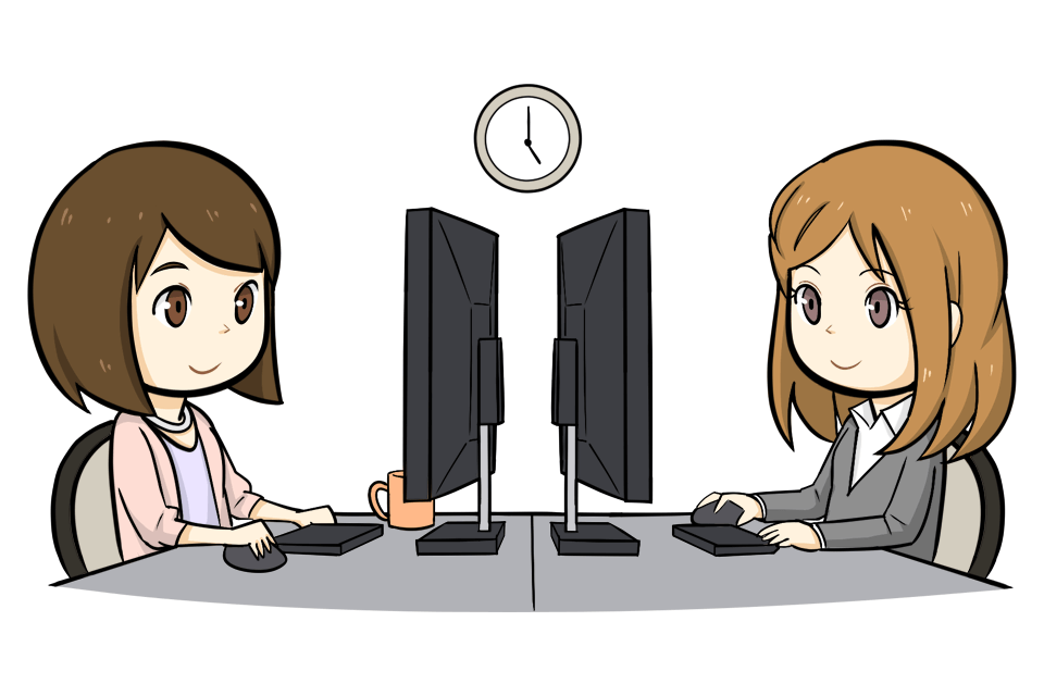 事務職として働く女性