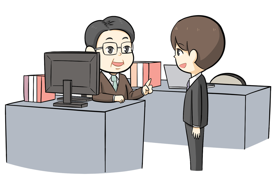 人事の男性から支持を受ける男性